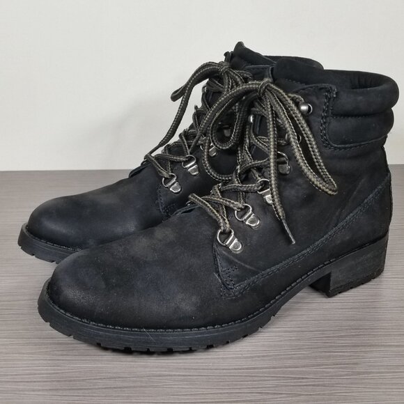 Steve Madden Gantra Hiking Bootie, Black Leather, Womens Size 9 M - Picture 3 of 12